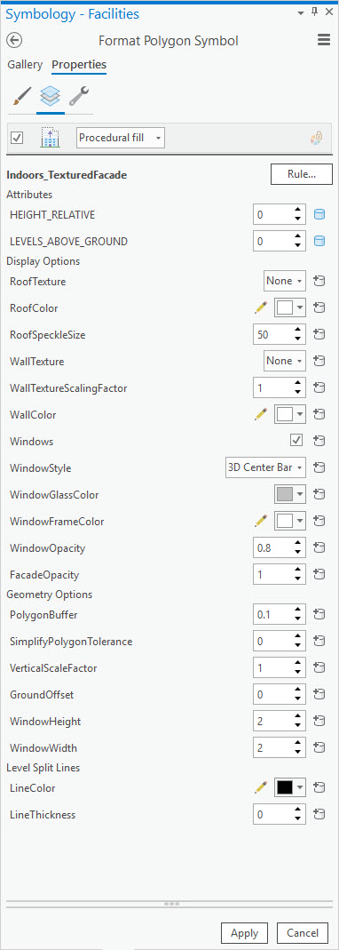 Attributes section of the Format Polygon Symbol pane